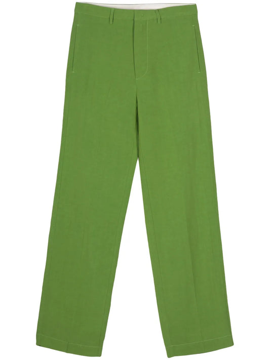 Pressed-Crease Straight-Leg Trousers