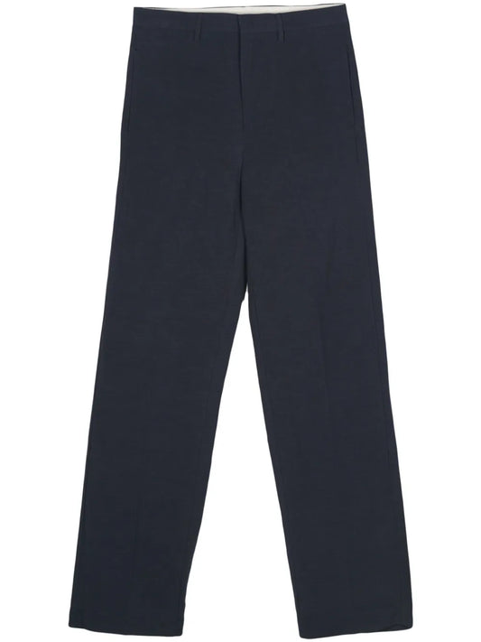 Pressed-Crease Straight-Leg Trousers