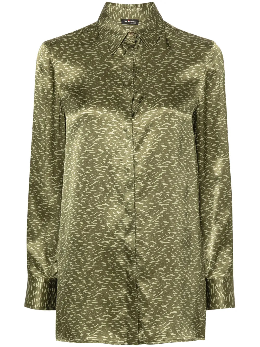 Abstract-Print Silk Shirt