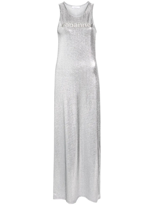 Metallic-Finish Sleeveless Dress