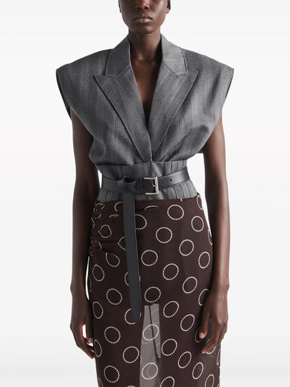 Single-Breasted Pinstripe Vest