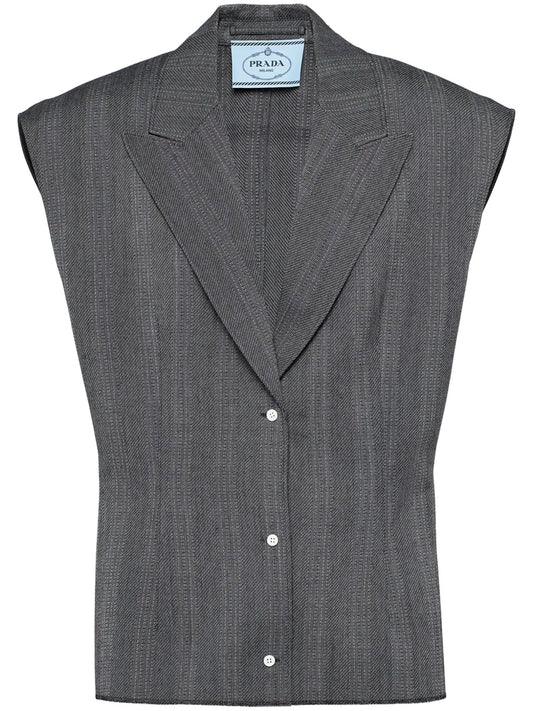 Single-Breasted Pinstripe Vest