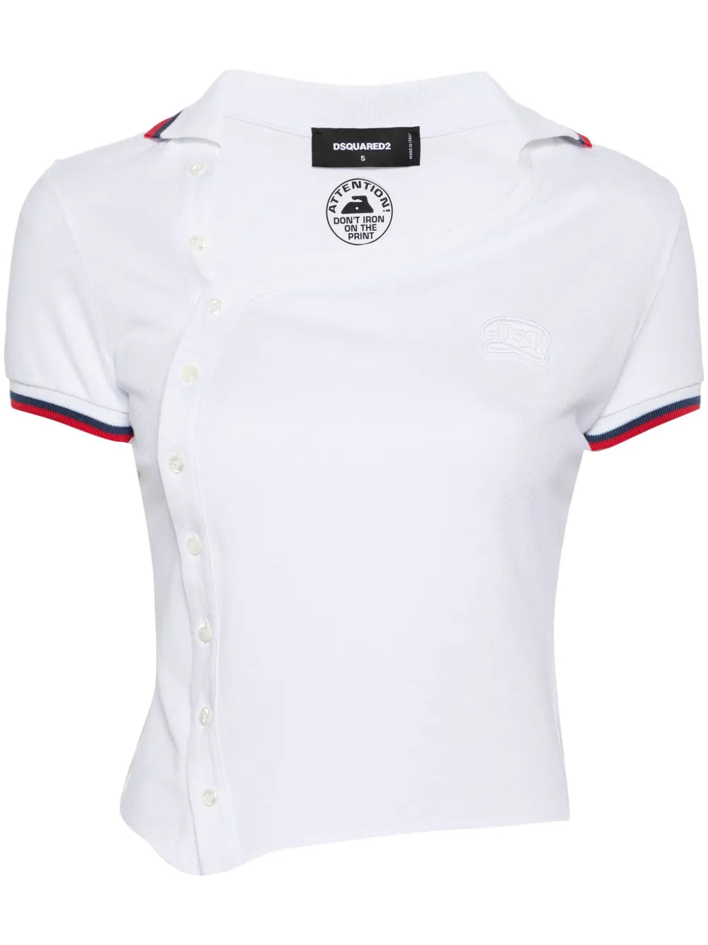 Logo-Patch Asymmetric Polo Shirt
