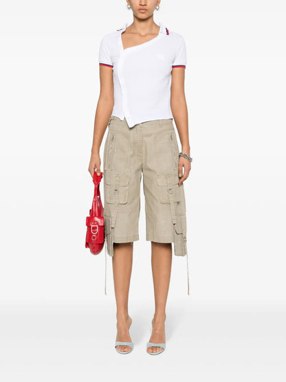Logo-Patch Asymmetric Polo Shirt