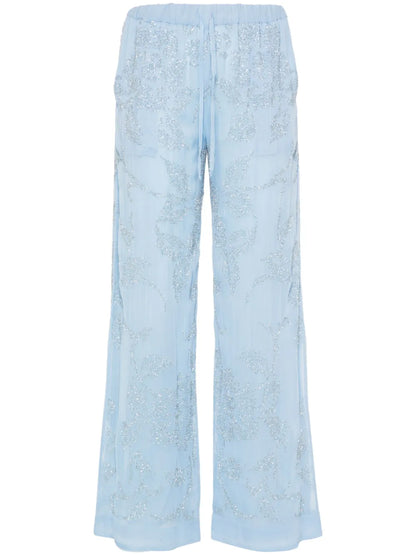 Rilda Beaded Wide-Leg Trousers