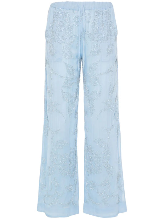 Rilda Beaded Wide-Leg Trousers