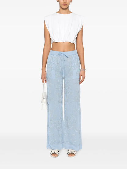 Rilda Beaded Wide-Leg Trousers