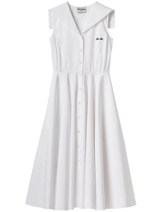 Sailor-Collar Cotton Minidress
