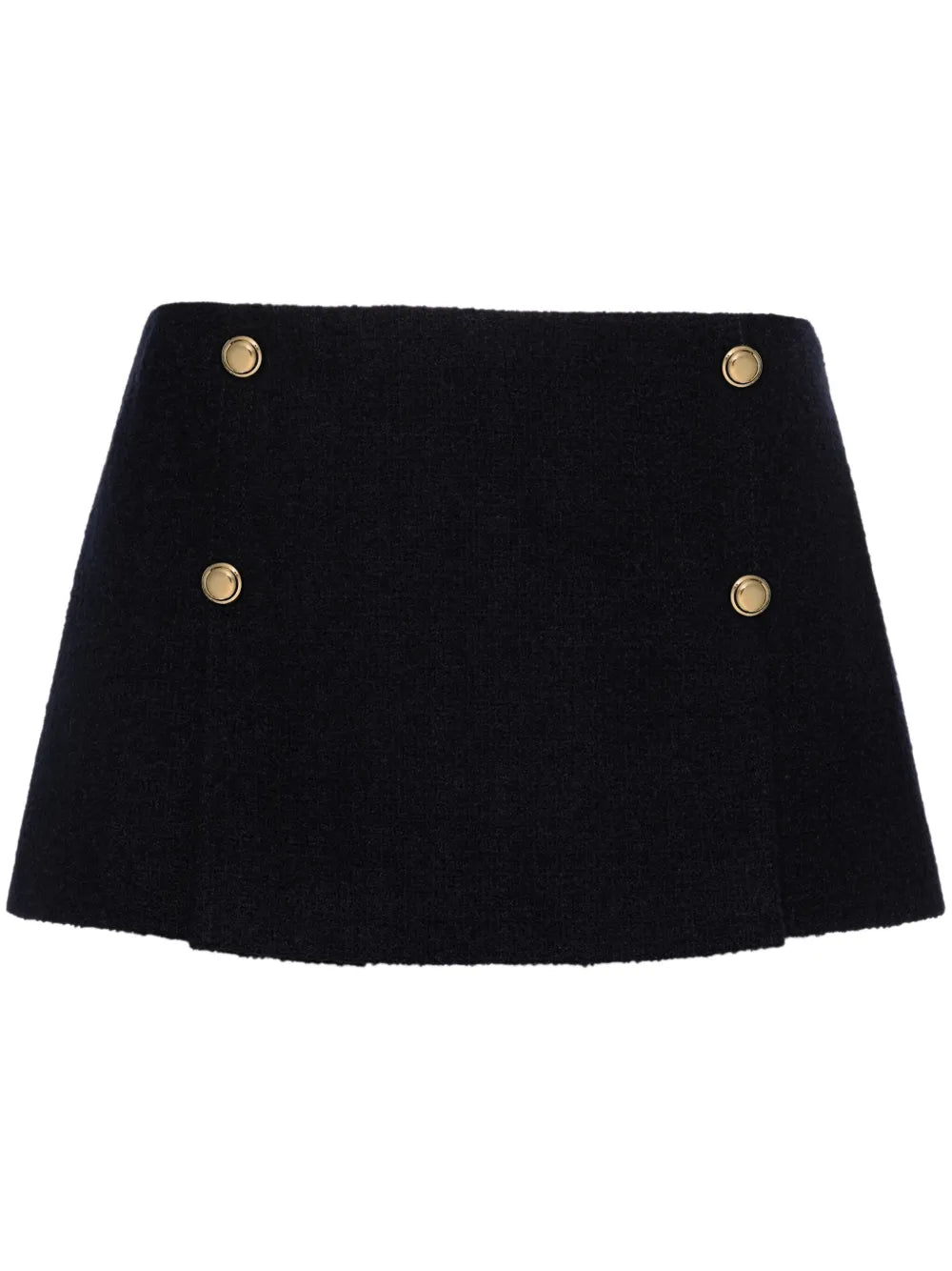 Pleat-Detail Tweed Skirt