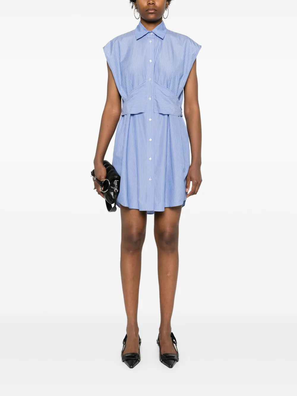 Striped Poplin Mini Dress