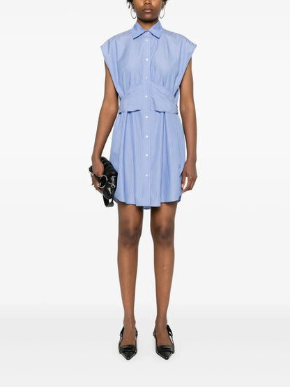 Striped Poplin Mini Dress