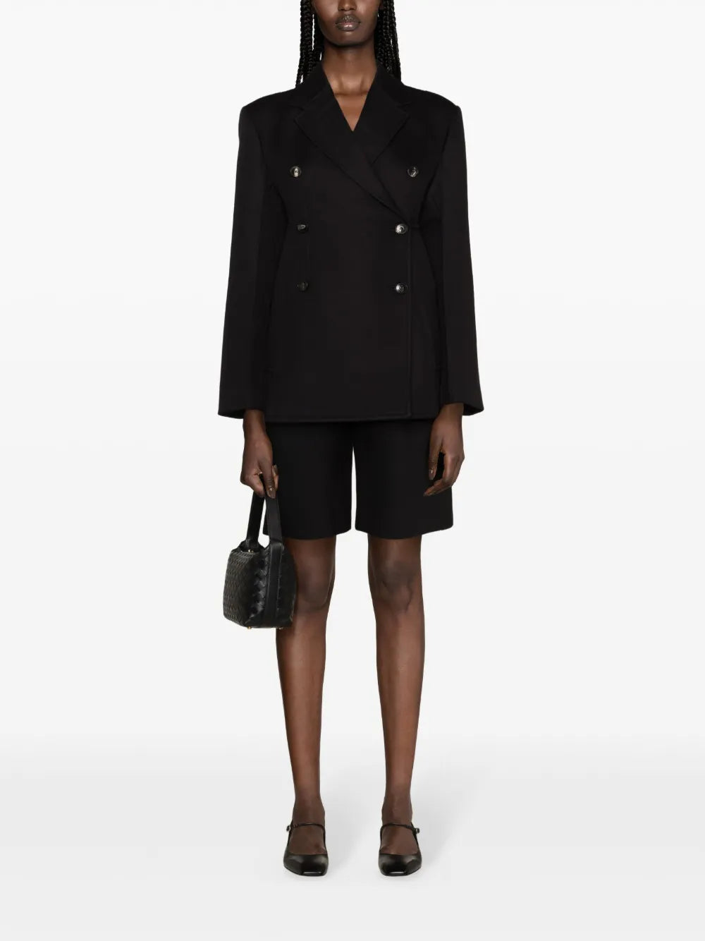 Notched-Lapels Double-Breasted Blazer
