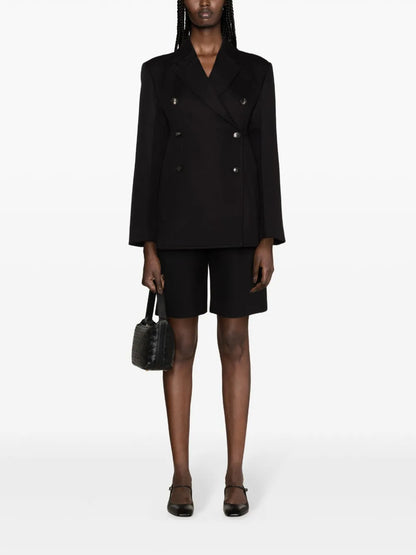 Notched-Lapels Double-Breasted Blazer