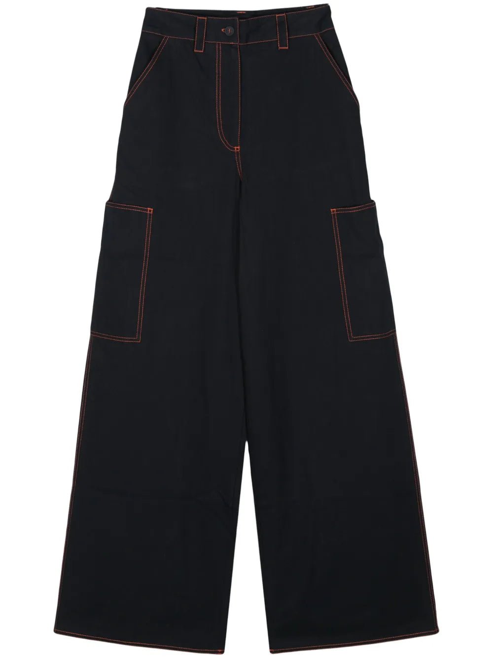 Wide-Leg Cotton Trousers
