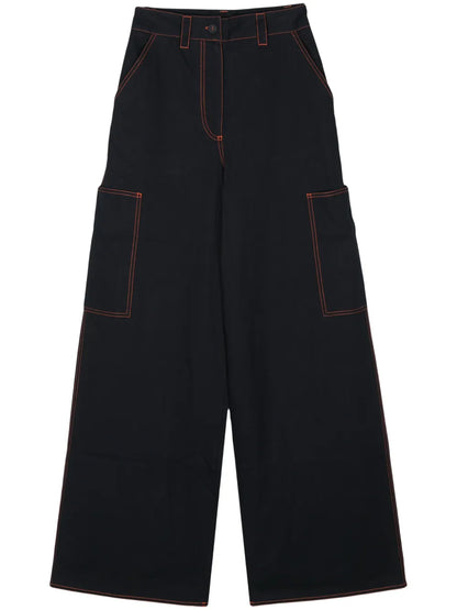 Wide-Leg Cotton Trousers