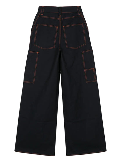 Wide-Leg Cotton Trousers