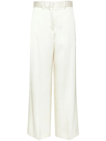 High-Rise Twill Palazzo Trousers