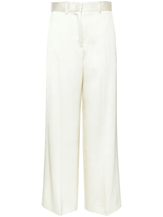 High-Rise Twill Palazzo Trousers