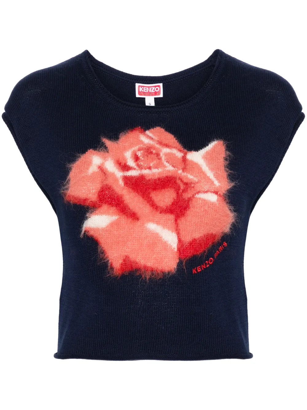 Floral Intarsia-Knit Top