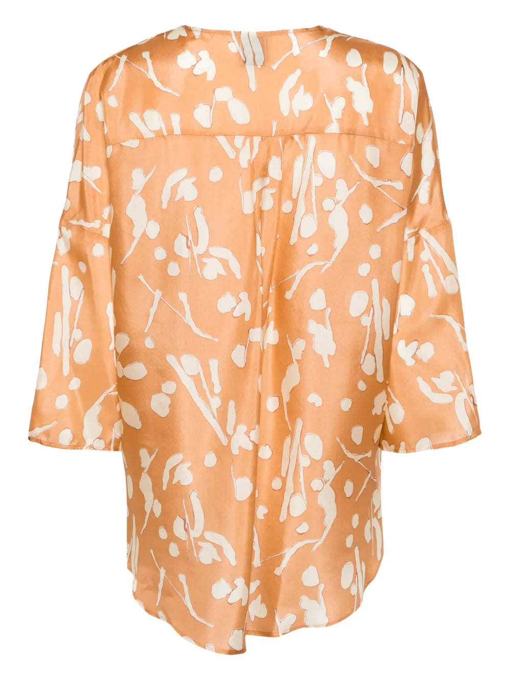 Abstract-Print Silk Blouse