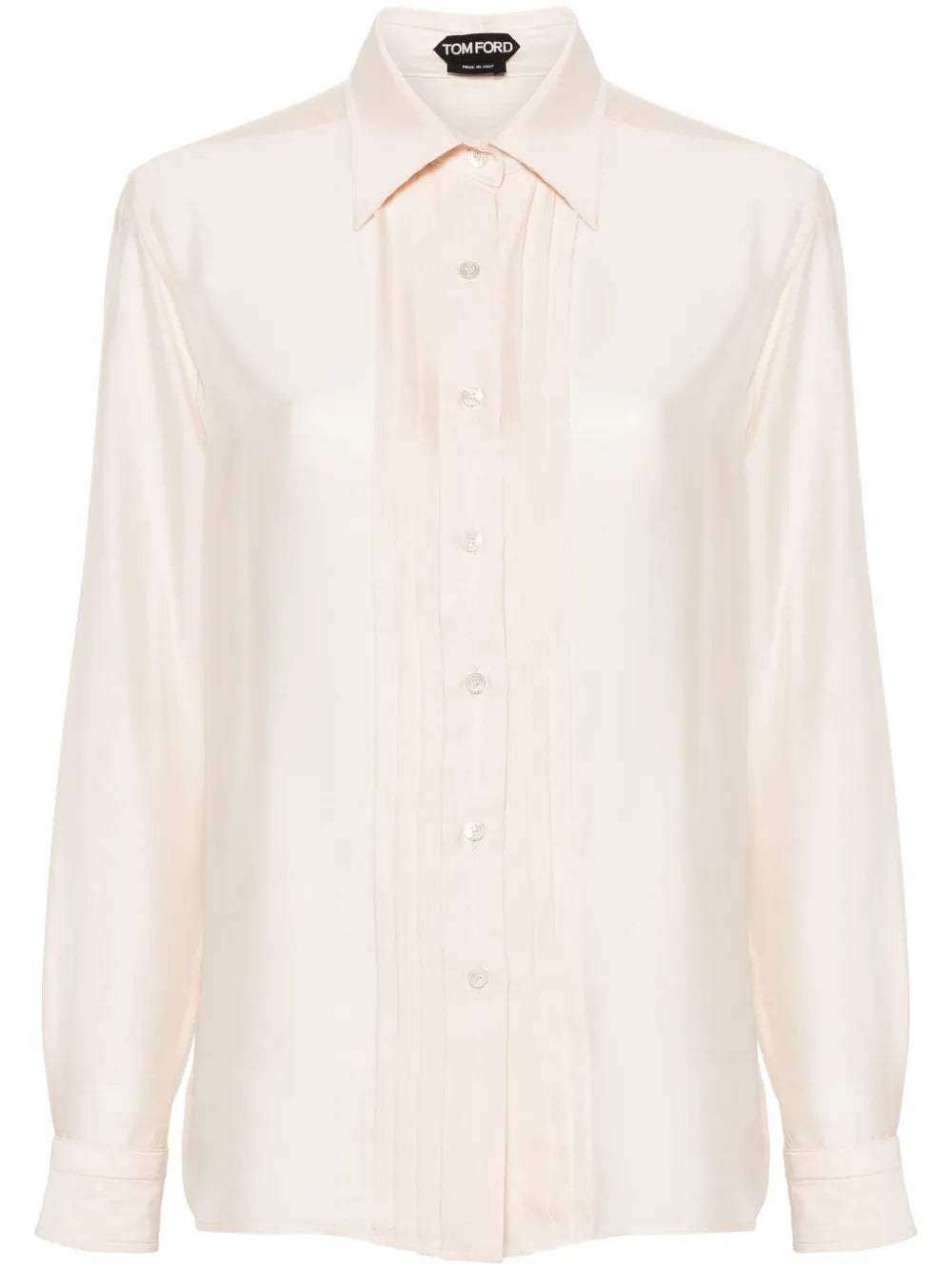 Pleat-Detail Silk Shirt