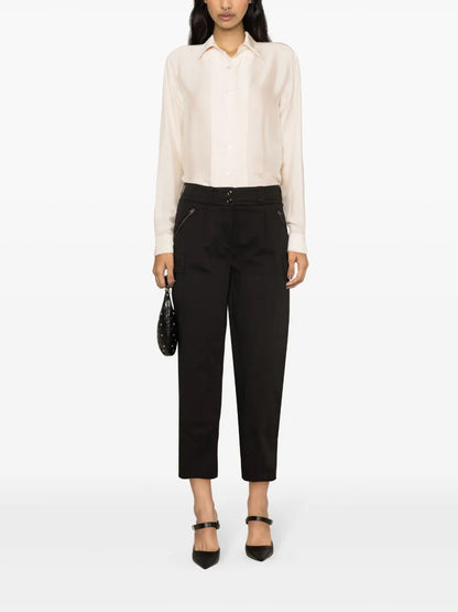 Pleat-Detail Silk Shirt