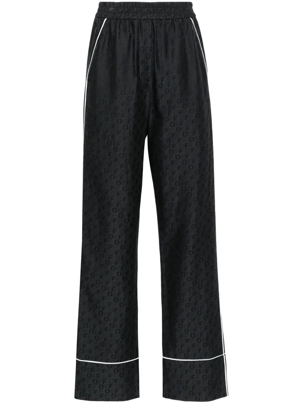 Logo-Jacquard Straight-Leg Trousers