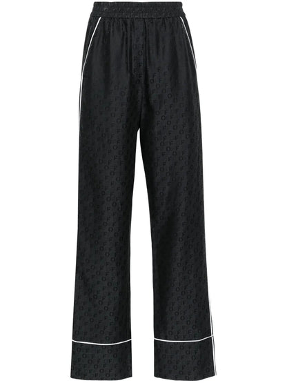 Logo-Jacquard Straight-Leg Trousers
