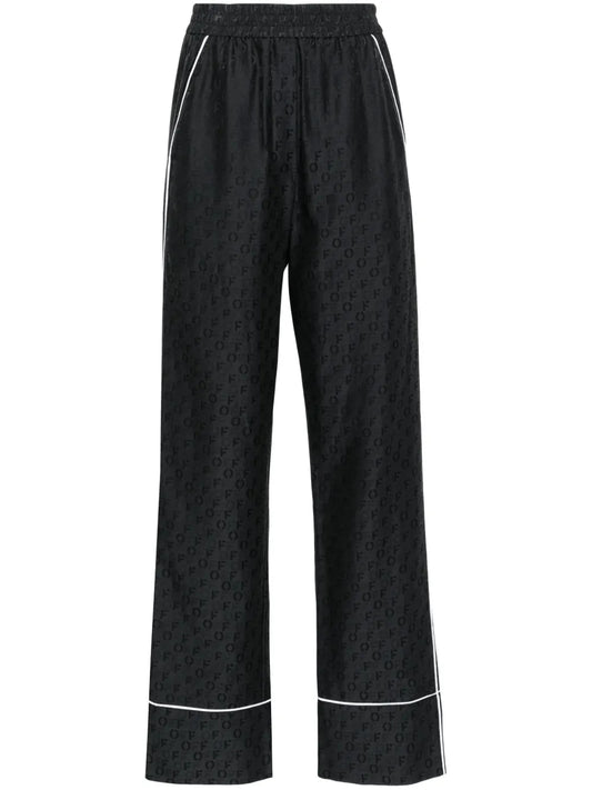 Logo-Jacquard Straight-Leg Trousers