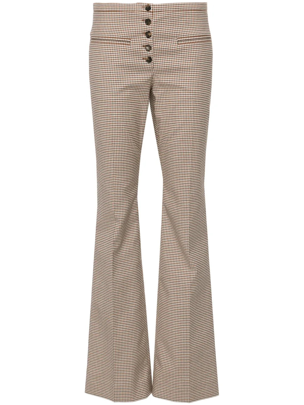 Shepherd-Check Flared Trousers
