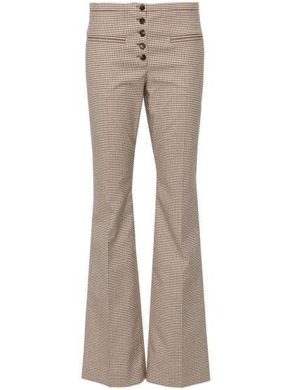 Shepherd-Check Flared Trousers