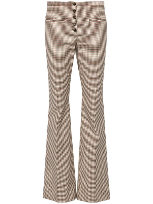 Shepherd-Check Flared Trousers