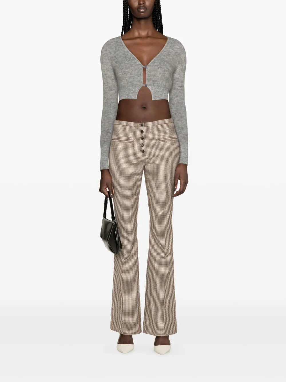 Shepherd-Check Flared Trousers