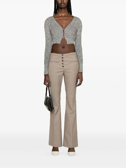 Shepherd-Check Flared Trousers