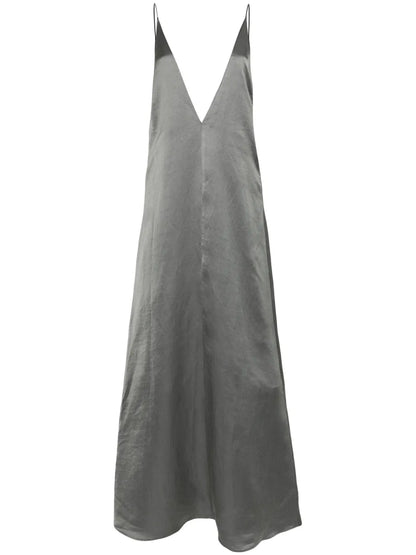 V-Neck Satin Maxi Dress