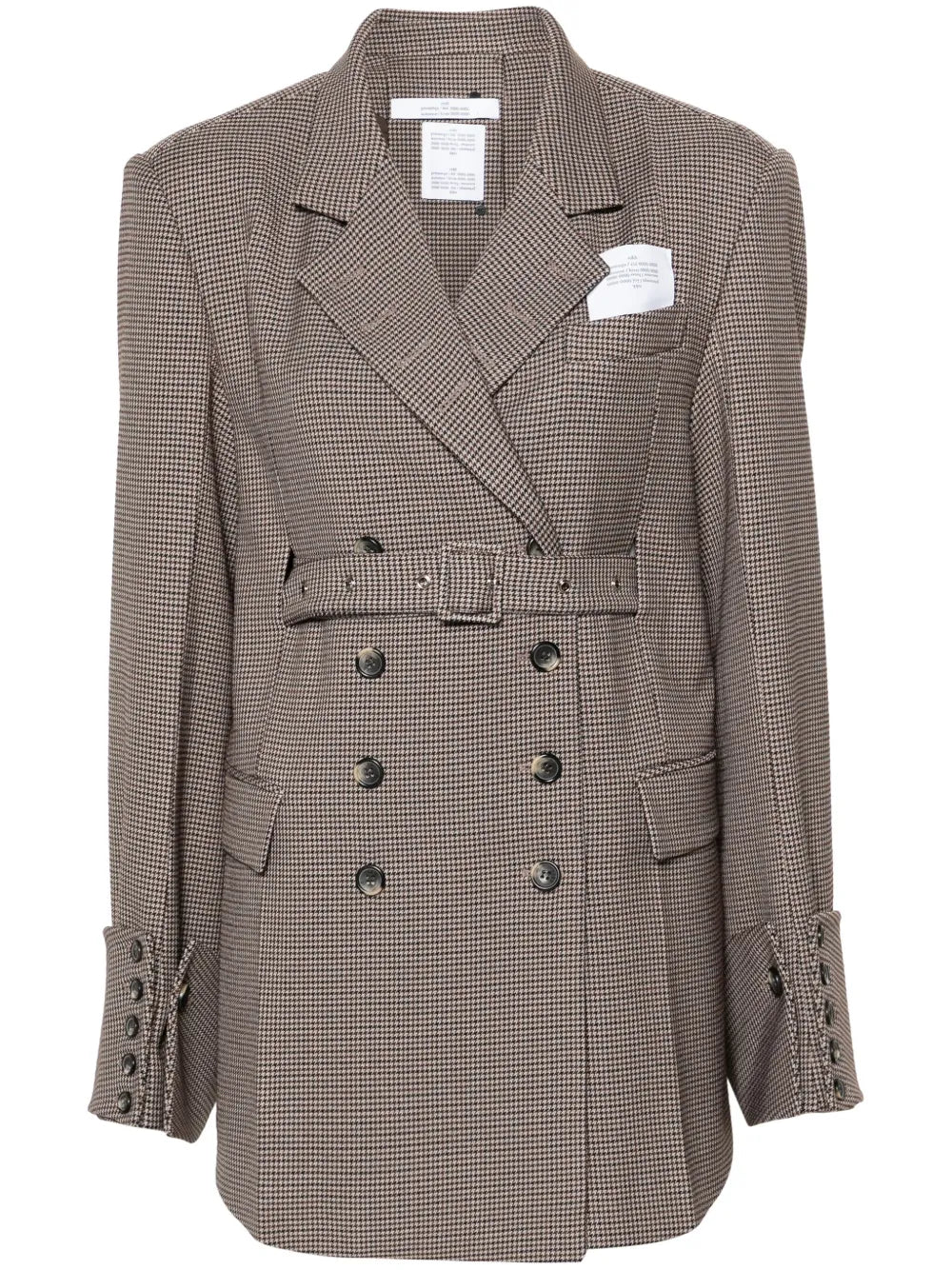 Houndstooth Double-Breasted Blazer