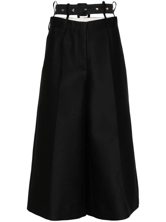 Belted Cropped Trousers