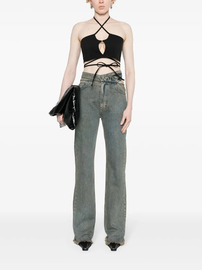 Crossover-Straps Cropped Top