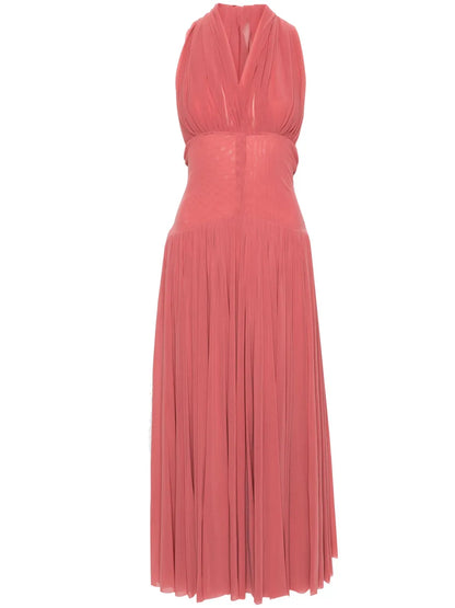 Halterneck Mesh Maxi Dress