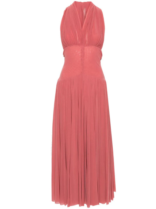 Halterneck Mesh Maxi Dress