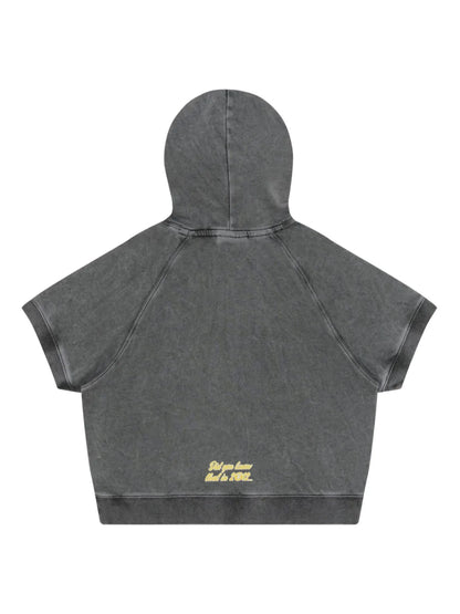 Logo-Appliqué Short-Sleeve Hoodie