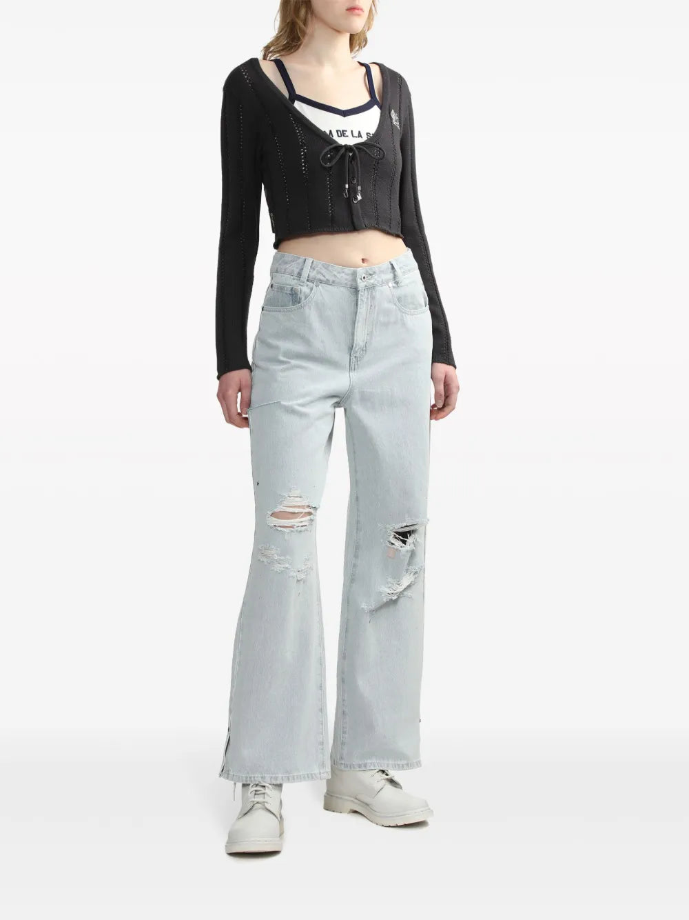 Logo-Embroidered Cropped Cardigan