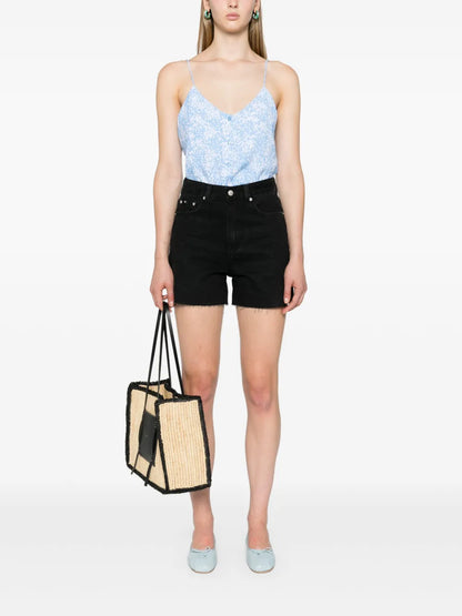 Floral-Print Crepe Blouse