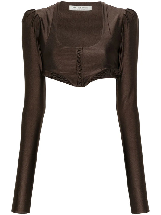 Ruffle-Trim Cropped Top