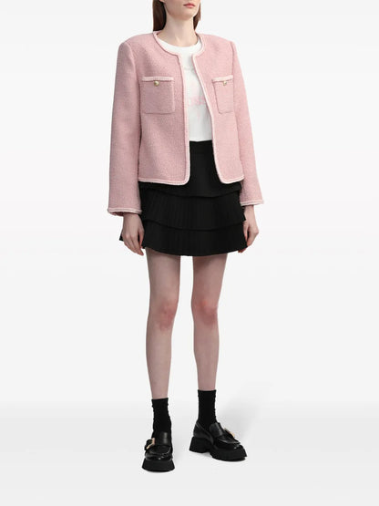 Braided-Trim Tweed Jacket