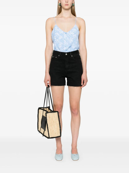 High-Rise Denim Shorts