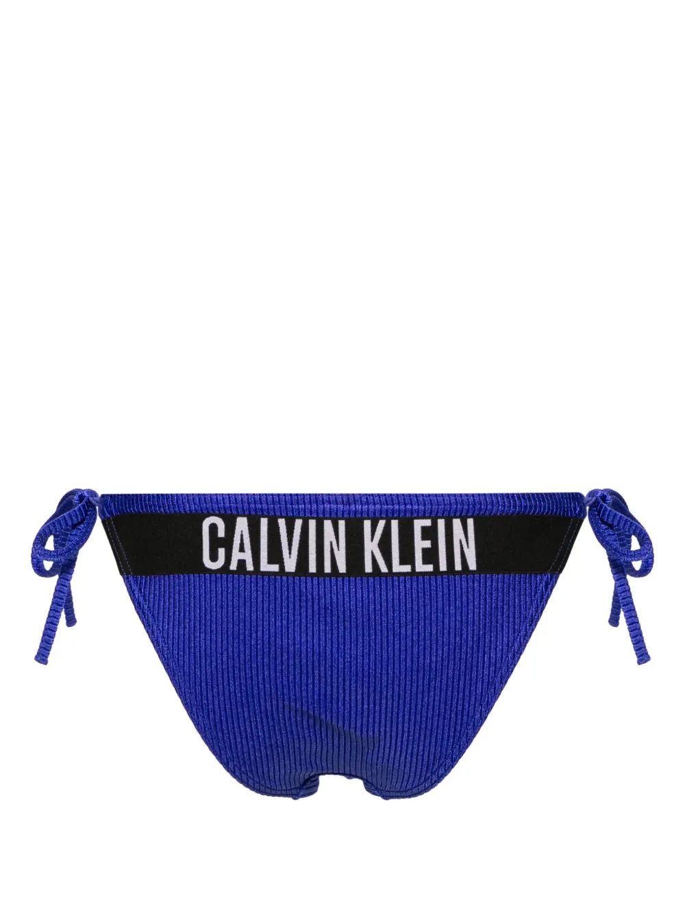 Logo-Tape Ribbed Bikini Bottoms