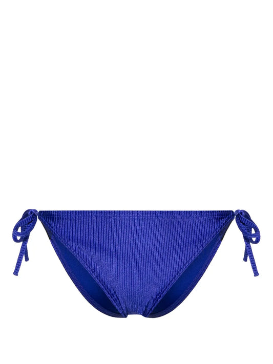 Logo-Tape Ribbed Bikini Bottoms