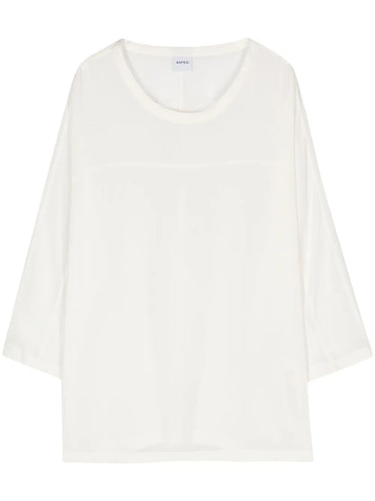Round-Neck Silk T-Shirt