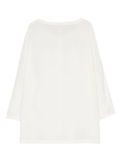 Round-Neck Silk T-Shirt